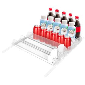 Drink Organizer for Fridge Spring Loaded Beverage Dispenser Width Adjustable Drink Holder with Automatic Pusher Glide 5 Rows Hold up to 25 Cans B Drink Organizer for Fridge Spring Loaded Beverage Dispenser Width Adjustable Drink Holder with Automatic Pusher Glide 5 Rows Hold up to 25 Cans B